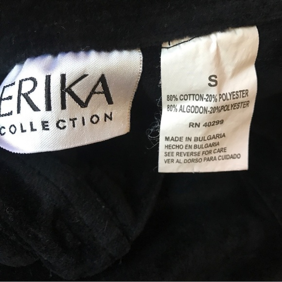 Vintage Erika collection black velvet long sleeve button down shirt - Picture 3 of 9